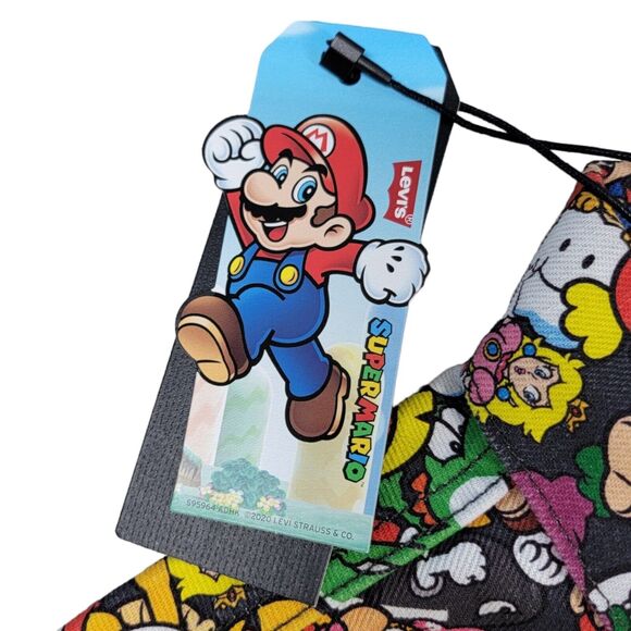 Levis x Super Mario Bros Jean Jacket Womens‎ Small Cropped Graphic Print New - Picture 9 of 12